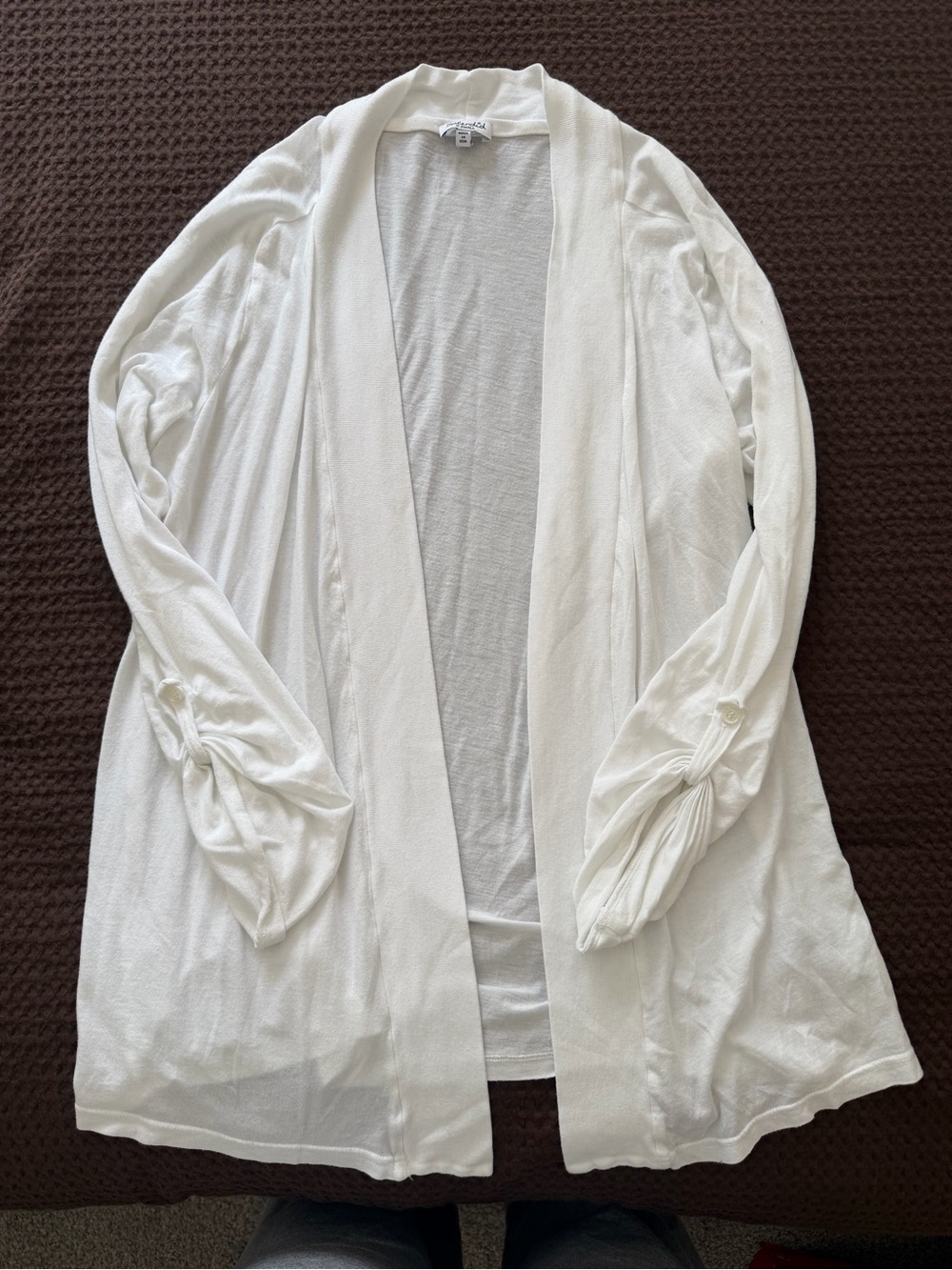 White Open-Front Lightweight Cardigan